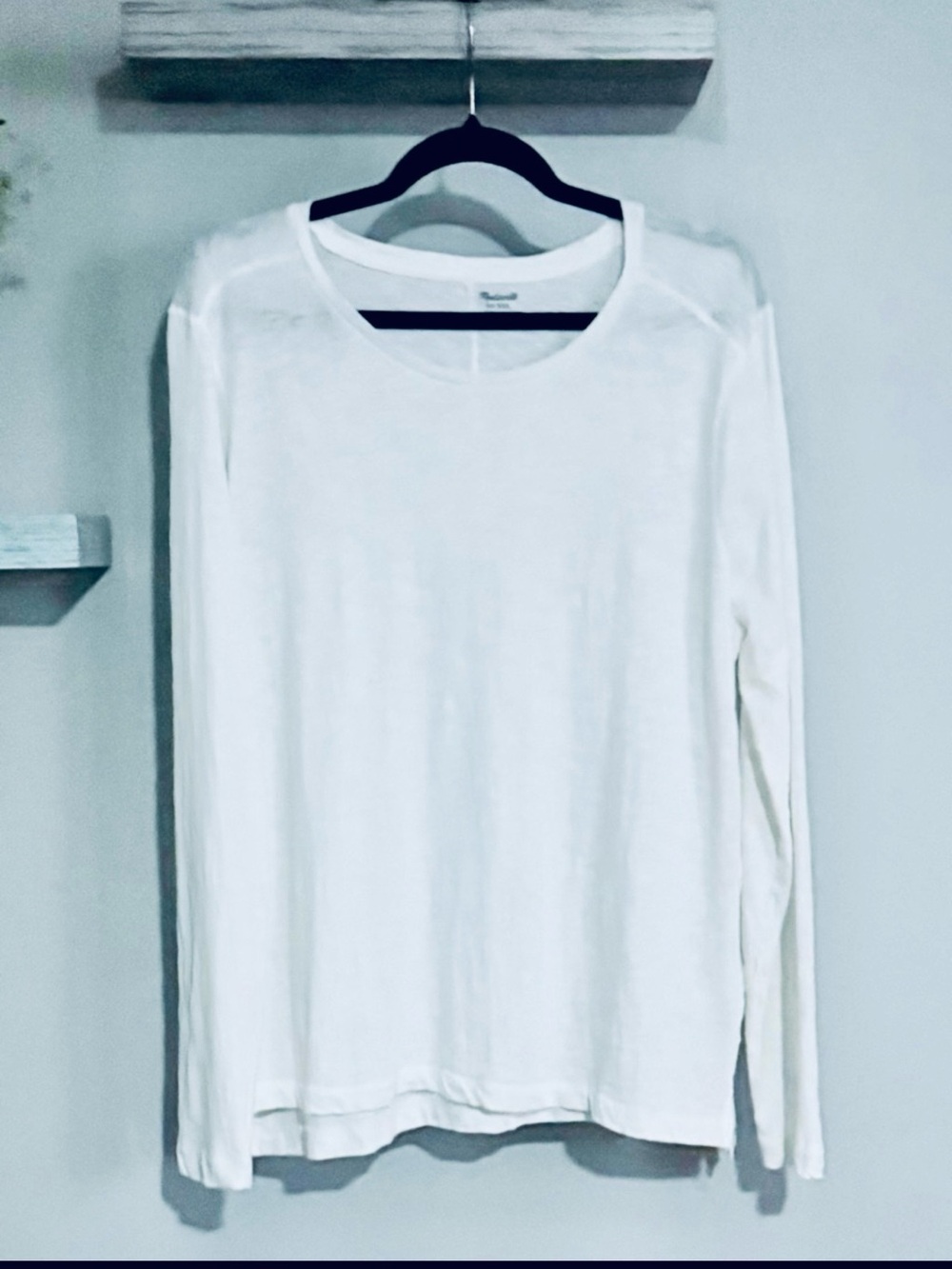 Madewell Sheer Long Sleeve Tee XXL Lightweight Cotton Casual Top -EUC